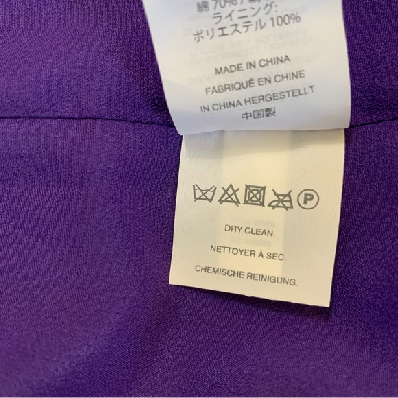 J CREW FAILLE ONE SHOULDER RUFFLE COCKTAIL DRESS IN ATLAS PURPLE - Picture 9 of 16